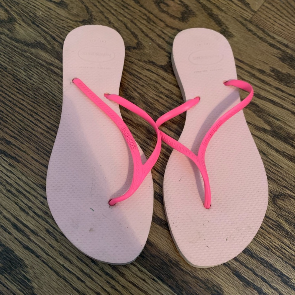 Havaianas pink flip flops  size 41/42